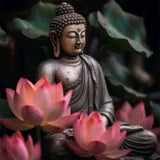 Diamond Painting - Buda com Flor de Lótus