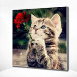 Diamond Painting – Katze mit Rose