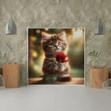 Diamond Painting - Kitten with Red Rose