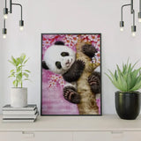 Diamond Painting – Panda mit Blumen