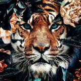 Diamond Painting - Tiger med Blomster