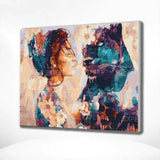 Diamond Painting - Woman with Leopard
