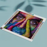 Diamond Painting – Frau mit Farbspritzern