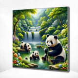 Diamond Painting - Pandaer ved søen