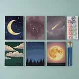 Enchanted Sky - Mini Malen nach Zahlen 6er-Set