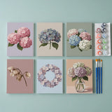 Hydrangea Farewell - Mini Painting by numbers Set of 6