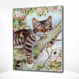 Painting by numbers Sleeping Cat in Tree