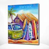 Painting by numbers Beach with Van