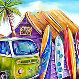 Painting by numbers Beach with Van