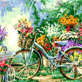 Painting by numbers Bicycle with Flowers