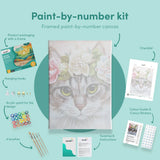 Malen nach Zahlen Katze mit Blumen