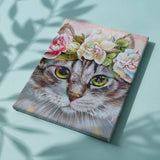Malen nach Zahlen Katze mit Blumen