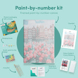 Painting by numbers City with flowers