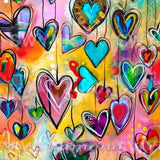 Painting by numbers Colourful Hearts