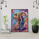 Painting by numbers Elephant with cheerful colours
