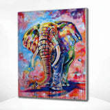 Painting by numbers Elephant with cheerful colours