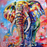 Painting by numbers Elephant with cheerful colours