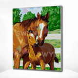 Pintar por numeros Caballo y Potro