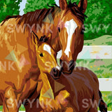 Pintar por numeros Caballo y Potro