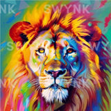 Painting by numbers Impressive Colourful Lion