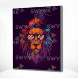 Painting by numbers Lion with Sunglasses