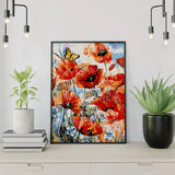 Painting by numbers Poppies with Butterfly