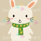 Painting by numbers Rabbit with Green Scarf