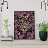Painting by numbers Tiger Surrounded by Beautiful Flowers