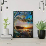 Painting by numbers Waves with Sun