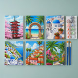 Wanderlust in colour - Mini maling efter tal Sæt med 6
