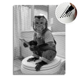 Monkey on A Toilet Dot Painting