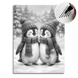 Winter Penguins Dot Painting