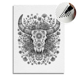 Bull Skull Dot Painting