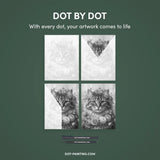 Cat with Flowers Dot Painting