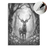 Deer with Flowers Dot Painting
