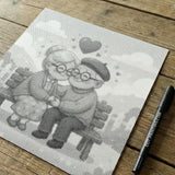 Old Couple Dot Painting