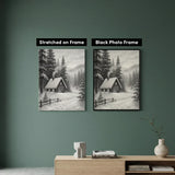 Cozy House in the Snow Dot Painting