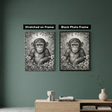 Monkey with Flowers Dot Painting